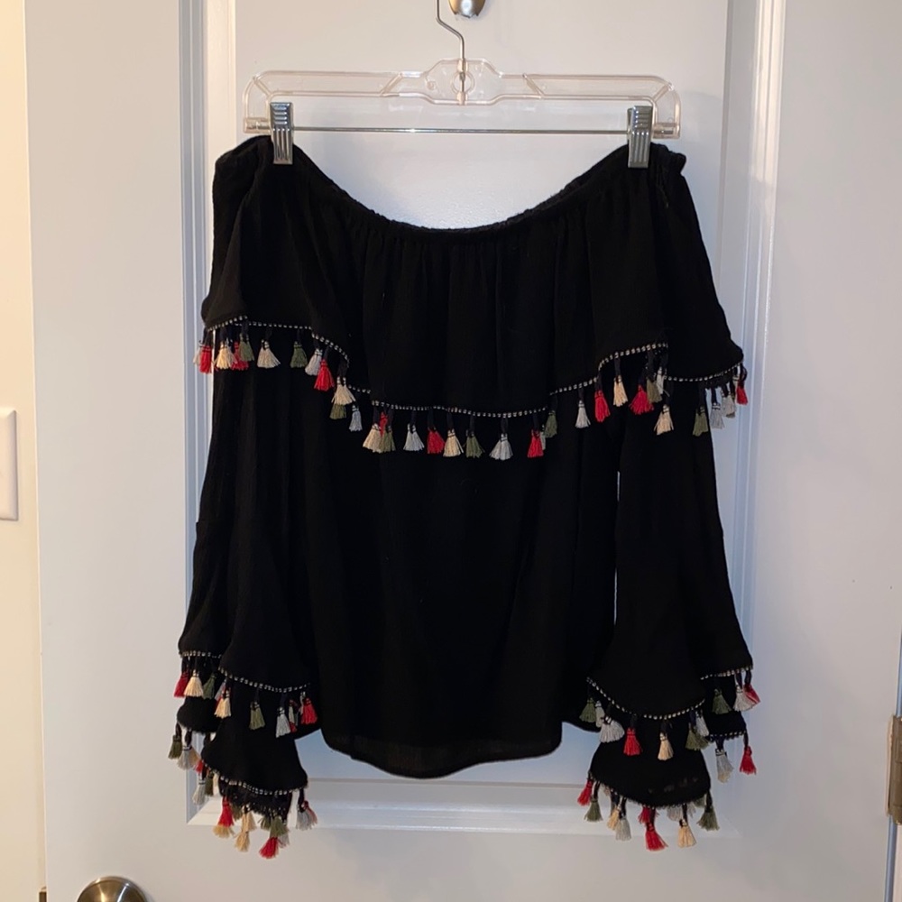 off-the-shoulder shirt